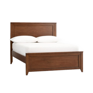 Cadre de lit en bois de teck massif avec tête et pied de lit encadrés - Product Image 1