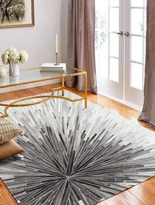 Tapis rayé tissé en coton haut de gamme avec glands Tapis minimaliste pour la maison et le salon - Product Image 3