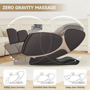 Silla de Masaje Shiatsu de Cuero de Cuerpo Completo 8D de Bajo Precio con Gravedad Cero, Presión de Dedos y Función Musical - Product Image 3