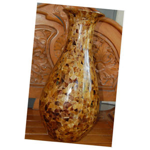 <b>black</b> pen yellow shell mosaic SEASHELL JEWELRY <b>Vases</b> seashell Motive yellow lip pen Size 30cm x 60 cm - Product Image 2