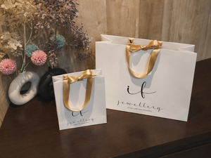 Wholesale Luxury Jewelry Paper Shopping <b>Bags</b> with Gold Satin Ribbon Handles Custom Logo <b>Gift</b> Packaging <b>Bags</b> - Product Image 4