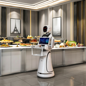 Robot de Servicio Personalizado con Interacción de Voz Inteligente, Robot de Entrega de Alimentos, Robot de Entrega de Alimentos Amy <span class=keywords><strong>AI</strong></span> Personalizable - Product Image 1