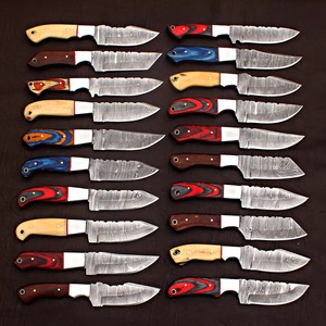 Lot de 20 couteaux de chasse en acier Damas faits à la main, lame fixe, couteau de survie pour le camping en plein air, vente en gros, poignées personnalisées OEM - Product Image 2