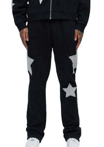 Survêtement évasé en molleton 100% coton avec patch appliqué et fermeture éclair, effet délavé à l'acide - Product Image 4