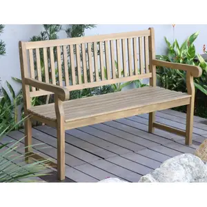 Hot Sale Modern Design Acacia Wood Slats Park Bench For Courtyard With Backrest On Sale From Vietnam