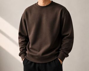 เสื้อสเวตเชิ้ตผู้ชายสีแดง คอตั้ง ทรงหลวม ผ้าถักขนแกะ เป็นมิตรกับสิ่งแวดล้อม แห้งเร็ว สไตล์ลำลอง สตรีทแวร์ เสื้อผ้าฤดูหนาว - Product Image 5