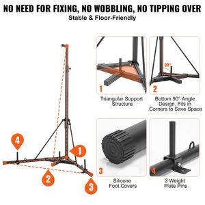 Heavy-Duty Steel Punching Bag <b>Stand</b> with Adjustable Height <b>Weighted</b> Base Workout Training Equipment for Boxing Premium Quality - Product Image 4