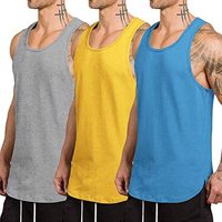 Nuevo Paquete de 3 Camisetas Deportivas para Hombre, de Secado Rápido, Transpirables, 100% Algodón, con Cadenas Decorativas y Botones, Cuello Redondo, 180g, Venta al Por Mayor para Gimnasio