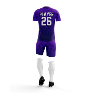 Conjunto de Camiseta y Pantalones Cortos de Fútbol Personalizados Unisex de Talla Grande, Ropa de Verano 100% Poliéster, Absorbente de Humedad, Transpirable, Antibacteriano, de Secado Rápido - Product Image 3