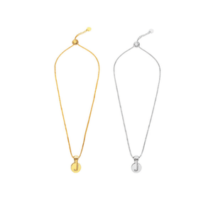 Collana con Ciondolo a J in Acciaio Inossidabile Placcato Oro, Catena a Serpente Minimalista Unisex per Uso Quotidiano, Gioielli Raffinati - Product Image 1