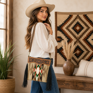 Large Capacity Wool Leather Fringe Tote <b>Bag</b> Western <b>Boho</b> Crossbody Handbag Travel Shopping Shoulder Purse for Women Premium <b>Bag</b> - Product Image 2
