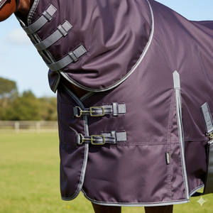 Personnalisé Léger 1680D Imperméable Sans Remplir Polyester Combo Cheval Tapis Raccords En Acier Inoxydable Double Fermeture Poitrine Avant - Product Image 2