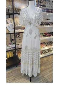 Vestido Maxi Kyra Hecho a Mano, Impresión a Bloque, Color Rosa Musk, Mangas Abullonadas Románticas, 100% Algodón, Lavable y Transpirable - Product Image 6