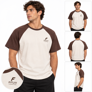 Men's 100% Cotton <b>Raglan</b> <b>Sleeve</b> <b>T</b> <b>Shirt</b> O Neck Short <b>Sleeve</b> Casual Tee Blank Pattern - Product Image 1