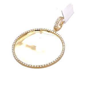 Elégant pendentif Hip Hop semi-glacé en argent sterling S925 plaqué or jaune 18 carats taille ronde VVS1 Moissanite pour rappeurs - Product Image 1