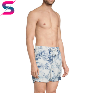Pantalones cortos cómodos para hombre con estampado, cintura elástica y cordón ajustable, para surf, natación y uso casual, pantalones cortos ligeros de verano - Product Image 2