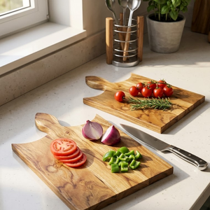 Durable Wooden Serving Tray & Chopping <b>Board</b> | <b>Solid</b> <b>Wood</b> Kitchen <b>Board</b> with Juice Groove | Ideal for Meat Cutting, Fruit Prep - Product Image 2
