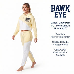 Conjunto Deportivo Corto de Felpa de Algodón para Mujer Hawk Eye, Sudadera con Capucha y Pantalones Deportivos con Bloques de Color - Product Image 5