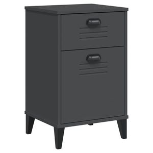 Mesa de Noche Estándar de Madera Sintética y Plástico en Gris Antracita - Product Image 2
