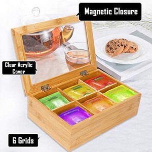 Bamboo Desktop Organizer 6 Compartments Wholesale | Eco-Friendly Desk Caddy - Product Image 2
