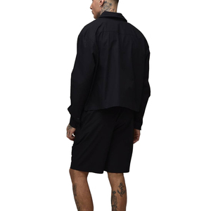 Ensemble de t-shirt et short en coton tricoté respirant pour hommes, vêtements d'été décontractés en deux pièces pour les vacances à la plage - Product Image 3