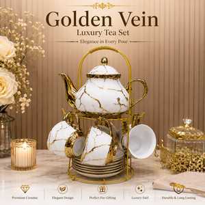 Green Gold European Design Porcelain <b>Mug</b> <b>Set</b> Gold Trim Solid Pattern Eco-Friendly Microwave Dishwasher Safe Gift Box Included - Product Image 6