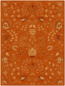 Tapis de réception classique en laine tuftée, motif floral bleu clair avec des touches beiges et brunes, idéal pour les bureaux et appartements de luxe. - Product Image 3