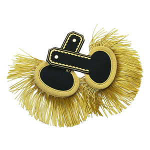 High Quality Luxury Embroidered Magnet Shoulders Boards Epaulettes for Ceremonial Uniforms Accessories White Stripes <b>Sew</b>-On - Product Image 3
