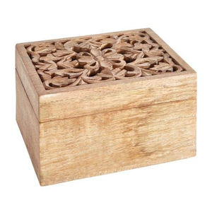 Caja de madera vintage tallada a mano o cajas de almacenamiento para joyas, recuerdos o almacenamiento de artículos de tocador, caja de madera para decoración del hogar o regalos festivos. - Product Image 3
