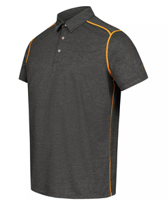 2026 Men's Wholesale Solid Color Short Sleeve <b>Polo</b> Shirt Breathable Knitted Casual Design Regular Fit <b>Orange</b> Trim Detail - Product Image 4