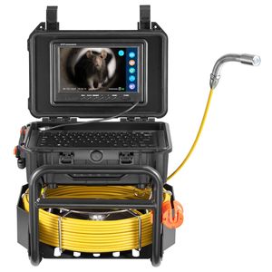 Telecamera di ispezione autolivellante da 70 m (230 piedi) con trasmettitore 512Hz, schermo da 9 pollici, endoscopio industriale HD 1080P per ispezione fognature e tubazioni. - Product Image 5