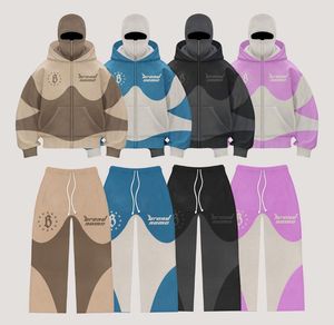 Ensemble de survêtement et masque de ski pour homme, design personnalisé, impression sérigraphique, pantalon de jogging évasé et sweat-shirt à capuche - Product Image 1