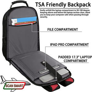 Sac à dos pour ordinateur portable noir résistant à l'eau avec port de charge USB - Product Image 6