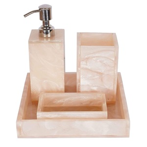 ILAHI's Sky <b>Blue</b> Luxury Acrylic Resin Three-piece Modern Portable <b>Bathroom</b> Set Flower Design Home <b>Accessories</b> Uttar Pradesh - Product Image 6