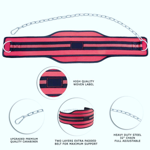 High Quality Heavy Duty Non-Slip Unisex Dip <b>Belt</b> Custom Size Neoprene Lifting <b>Belt</b> with <b>Chain</b> for Fitness Made in Pakistan - Product Image 2