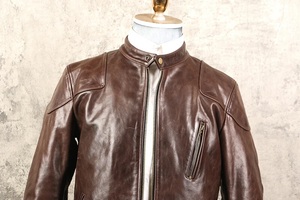 Men's Vintage Bomber Full Grain Brushed Cowhide Classic Moto <b>Racer</b> Tailor Made Leather Retro <b>Jacket</b> Waterproof Breathable - Product Image 4