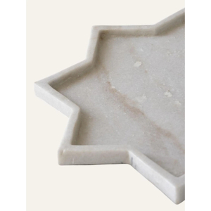 Modern Light Luxury Star Shape White <b>Marble</b> Luxury Stone <b>Large</b> Size Designer Serving Tray for Home Decor In Low Price From India - Product Image 2