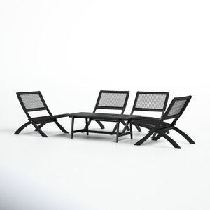 Groupe de sièges de meubles de patio sans bras, 5 pièces - Product Image 4