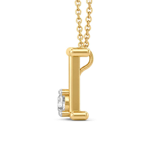 10k/14k <b>Solid</b> <b>Gold</b> Minimal I Alphabet Initial Letter <b>Pendant</b> Necklace High Quality Round Shaped Side Lab Grown Diamond <b>Pendant</b> - Product Image 4