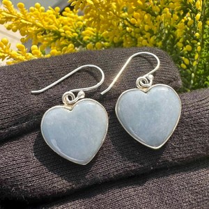 Boucles d'oreilles pendantes en opale bleue Owyhee, argent sterling 925, bijoux en pierres précieuses naturelles, cadeau pour femme - Product Image 3