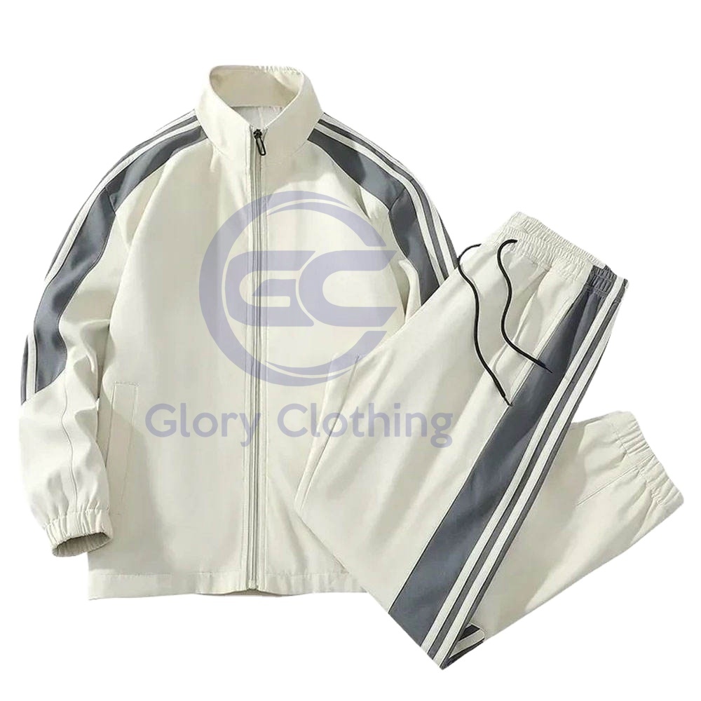 2024 Custom Casual Spring Zipper Tracksuits Training Jogging Comfortable Hoodies Two Piece Set for Men 100% Cotton Breathable