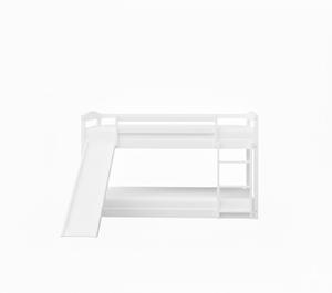 Lit superposé double en bois massif de luxe moderne avec glissière et escalier convertibles, design écologique et durable - Product Image 2