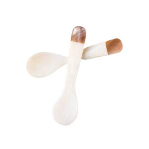 Cuillère en nacre personnalisable avec logo, design classique blanc exquis, pour café, dessert, caviar, vente en gros - Product Image 1