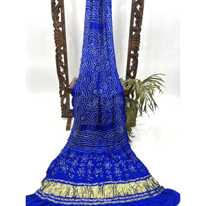 Proveedor de Dupattas Bandhani al por Mayor, Dupatta de Seda Gaji Pura Teñida, Ropa Étnica India - Product Image 1