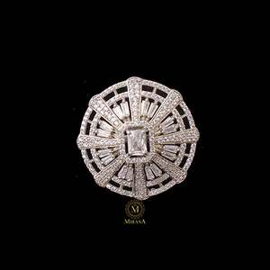 Georgia Vintage CZ Designer <b>Ring</b> <b>24K</b> <b>Gold</b> Plated Claw Set Gemstone - Product Image 3