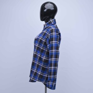 เสื้อเชิ้ตลายตารางสีน้ำเงิน เสื้อเชิ้ตปักลาย เสื้อเชิ้ตสตรีทแวร์แบบสั่งทำ เสื้อเชิ้ตปักลาย เสื้อเชิ้ตติดกระดุม เสื้อเชิ้ตแขนยาว เสื้อเชิ้ตใส่สบาย - Product Image 4