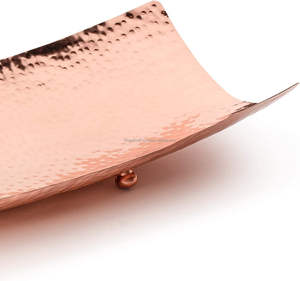 Plateau de service en aluminium martelé en vrac personnalisé plateaux artisanat moderne motif végétal vase de sol mobile nouveau privé - Product Image 2