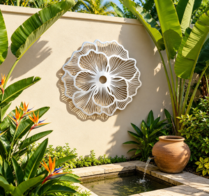 Grande Décoration Murale Florale en Métal, Art Mural 3D pour Jardin, Patio, Cour Arrière, Salon et Espaces Extérieurs - Product Image 5