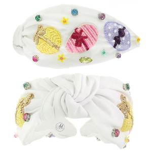 Hermosa Diadema Bordada a Mano con Cuentas, Diadema Étnica Elegante con Cuentas Bordadas - Product Image 1