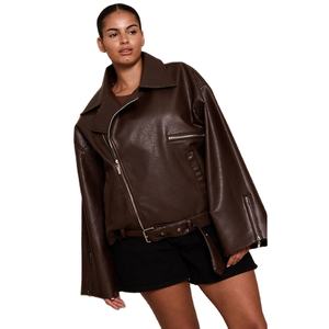 เสื้อแจ็คเก็ตหนังวัวสำหรับผู้หญิง ดีไซน์ใหม่ ฤดูหนาว ระบายอากาศได้ดี ถักคุณภาพสูง - Product Image 1